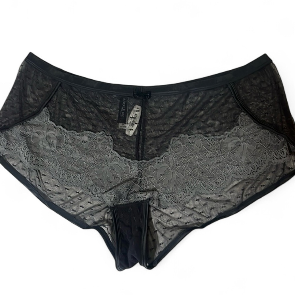 5/$25 
Adore Me Panty Sz Various 1002 Hipster Gray Feminine Semi Sheer Floral